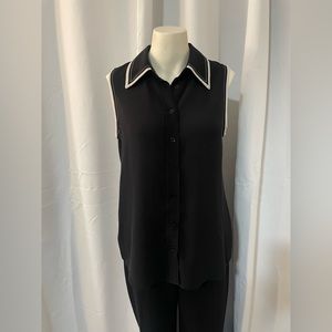 Vince Camuto Black and White Button up Blouse